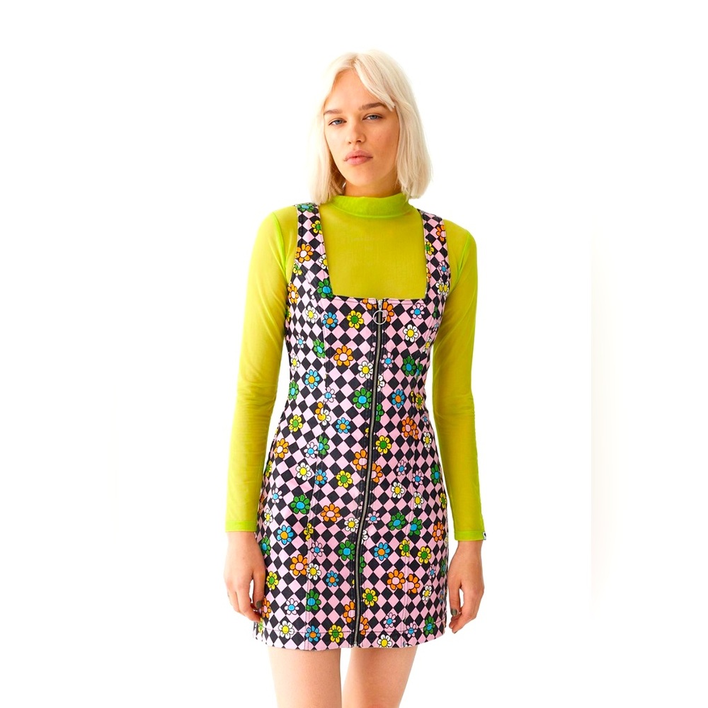 Lazy Oaf checkered zip up dress